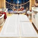 IM HOME Upgrade Waffle Bath Mat Set 3 Piece, Boho Bathroom Rugs Absorbent Non Slip, Soft Bathroom Mats, Machine Washable Knit Bath Rugs with Tassels for Bathroom, Bedroom, Kitchen, Shower, Tub, White