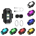 Imaashi 7 Colours Rechargeable Universal Warning Signal Safety LED Strobe Light for Airplane Motorcycle Bikes Helmet Cars Drones with USB Cable (Pack of 4)