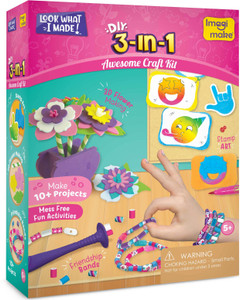 imagimake 3-in-1 awesome craft kit - creative toy  diy set for kids - 5 years and above