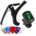 IMAGINEA Guitar Tuner Clip-On for Acoustic, Electric, Bass & Ukulele – Digital Chromatic Tuning with LCD Display + Metal Capo & 5 Premium Pick – Portable Guitar Accessories Kit for Beginners & Players