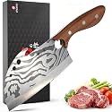 imarku 7.5 Inch Meat Cleaver, Patterned Cleaver Knife for Kitchen