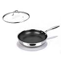 imarku 8-Inch Frying Pan Non Stick with Lid, Ceramic-Coated Stainless Steel