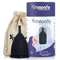 Menstrual Cup Medium Size for Women (Black) – Reusable Period Cup | US FDA Registered | 100% Medical Grade Silicone | Ultra Soft &amp; Flexible | Odour, Rash &amp; Itch Free | Leak-Proof Menstrual Cups | 8–10 Hours Protection
