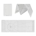 iMAT Flip Cutting Mat M Type, Foldable, Min Size Close to A4, Max Size 37.8" x13.78" (96x35 Cm), Double-Sided Use, One Side: In, Other Side: Cm, Suitable for Handmade Projects (Translucent)