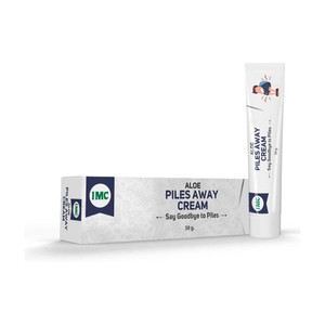 imc aloe piles away cream  soothes piles aids digestion  stress-free mornings