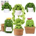 Imcrasy Crochet Kit for Beginners with Step by Step Video Lessons | 6 PC Potted Plants and Succulent Family Crochet Kit with Crochet Accessories(2025 New Version)