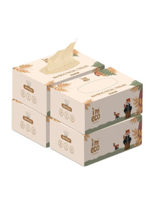 imeco soft 100 organic 2 ply bamboo facial tissue box pack of 4 800 pulls