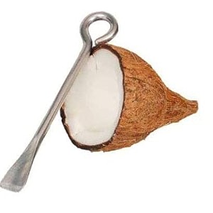 stainless steel coconut opener rodpeeler rodchipper ring model for grip and hanging - pack of 1