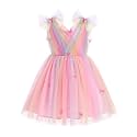 IMEKIS Toddler Kids Girls Butterfly Dress Sparkle Sequins Tulle Wedding Formal Birthday Dresses 2-10T