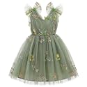 IMEKIS Toddler Kids Girls Butterfly Dress Sparkle Sequins Tulle Wedding Formal Birthday Dresses 2-10T