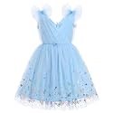 IMEKIS Toddler Kids Girls Butterfly Dress Sparkle Sequins Tulle Wedding Formal Birthday Dresses 2-10T