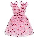 IMEKIS Toddler Kids Girls Butterfly Dress Sparkle Sequins Tulle Wedding Formal Birthday Dresses 2-10T