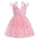 IMEKIS Toddler Kids Girls Butterfly Dress Sparkle Sequins Tulle Wedding Formal Birthday Dresses 2-10T
