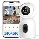 IMILAB 3K+3K Security Camera Indoor, Dual Lens Pet/Dog/Baby Camera with Xiaomi Home App, 2.4G/5G WiFi Plug-in Room Cam, Color Night Vision, Human Track, Two-Way Audio, No Subscription(C30 Dual)