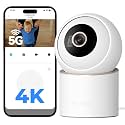 IMILAB 4K 8MP Security Camera Indoor, 360° View Pet/Dog/Baby Camera with Xiaomi Home App, 2.4G/5G WiFi Plug-in Room Cam, Color Night Vision, Pet&amp;Human Track, Two-Way Audio, No Subscription(C40)