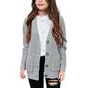 Imily Bela Girls Cardigan Sweater Kids Open Front Button Down Knit Sweaters