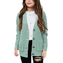 Imily Bela Girls Cardigan Sweater Kids Open Front Button Down Knit Sweaters