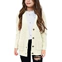Imily Bela Girls Cardigan Sweater Kids Open Front Button Down Knit Sweaters