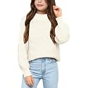 Imily Bela Girls Mock Neck Pullover Sweaters Kids Long Sleeve Knit Jumper