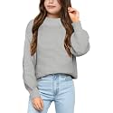 Imily Bela Girls Mock Neck Pullover Sweaters Kids Long Sleeve Knit Jumper
