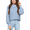 Imily Bela Girls Mock Neck Pullover Sweaters Kids Long Sleeve Knit Jumper