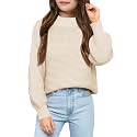 Imily Bela Girls Mock Neck Pullover Sweaters Kids Long Sleeve Knit Jumper
