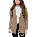 Imily Bela Girls Cardigan Sweater Kids Open Front Button Down Knit Sweaters