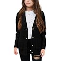 Imily Bela Girls Cardigan Sweater Kids Open Front Button Down Knit Sweaters