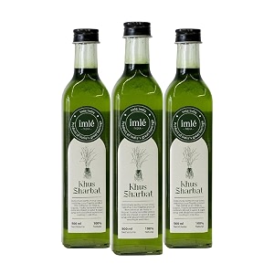 imle khus sharbat syrup  khus roots sourced directly from our farms crafted into sharbats  winedine pack 500 ml of 3