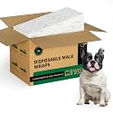 IMMCUTE Disposable Male Dog Diapers 100 Ct, Male Dog Wraps with Wetness Indicator, Adjustable Puppy Diapers Male for Medium Dogs