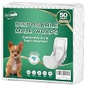 IMMCUTE Dog Diapers Male 50 Ct, XS Size, Super-Absorbent Male Dog Wraps Disposable Doggie Diapers with Wetness Indicator, Puppy Diapers Male for Marking, Excitable Urination