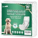 IMMCUTE Large Dog Diapers Male, 50 Ct, Extra-Wide Disposable Male Dog Wraps, Breathable, Comfortable Cotton Fabric with Super Absorbent Male Dog Diapers, Suitable for Medium to Large Breeds
