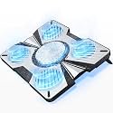 IMMOENUC Laptop Cooling Pad with 5 Fans & Peltier Device Ultra-Quiet Semiconductor Panel Cooler Stand, Adjustable Speed + Stand for 13-19 Inch Laptops (MacBook/Dell/HP) Fast Cooling Notebook