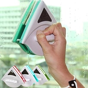 immortal premium magnetic window glass cleaner wiper  dual-sided scratch-free cleaning tool for homes amp buildings new triangle window cleaner