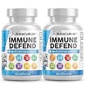 Immune Defense Support Supplement 8 in 1 w/ Zinc 50mg Quercetin, Vit C 1000mg, Vitamin D3 5000 IU, Elderberry, Turmeric Curcumin, Ginger, Echinacea - Immunity System Booster Adults Vegan - 60Ct (2)