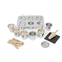 IMN Aluminum Kulfi Moulds with Stand Set of 6 – Reusable Popsicle Maker, Traditional Cone Shape Kulfi Sancha, Metal Ice Cream Moulds for Home, 6cm Height, 330g Heavy Duty Ideal Summer Gift (Silver)