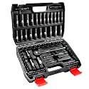 LLNEDL 3/8" Impact Socket Set Drive, 95Pcs Deep&amp;Shallow Socket Wrench Set