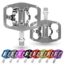 IMPALAPRO - Mixed MTB Pedals Compatible with Shimano SPD - Dual Function Mixed MTB Pedals Platform Pedals and Pedals SPD - DU + Sealed Bearing - 9/16 Inch