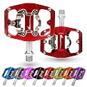 IMPALAPRO - Mixed MTB Pedals Compatible with Shimano SPD - Dual Function Mixed MTB Pedals Platform Pedals and Pedals SPD - DU + Sealed Bearing - 9/16 Inch