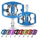 IMPALAPRO - Mixed MTB Pedals Compatible with Shimano SPD - Dual Function Mixed MTB Pedals Platform Pedals and Pedals SPD - DU + Sealed Bearing - 9/16 Inch