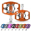 IMPALAPRO - Mixed MTB Pedals Compatible with Shimano SPD - Dual Function Mixed MTB Pedals Platform Pedals and Pedals SPD - DU + Sealed Bearing - 9/16 Inch