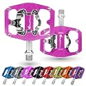 IMPALAPRO - Mixed MTB Pedals Compatible with Shimano SPD - Dual Function Mixed MTB Pedals Platform Pedals and Pedals SPD - DU + Sealed Bearing - 9/16 Inch