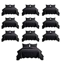 Imperial Rooms Queen Quilt Black Floral 10 Pack for Hotel Guest Bedroom