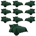 Imperial Rooms Queen Quilt Emerald Leaf 10 Pack for Hotel Guest Bedroom