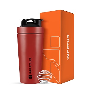 impetus stainless steel protein shaker for gym 750ml sipper bottle workout accessories for men
