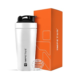 impetus stainless steel protein shaker for gym 750ml sipper bottle workout accessories for men
