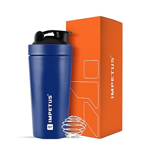 impetus stainless steel protein shaker for gym 750ml sipper bottle workout accessories for men
