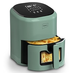 impex 10-in-1 air fryer - 1200w oil-free cooking 45l instant electric air fryer for home - auto cut off fry grill roast steam bake - 2 years warranty black