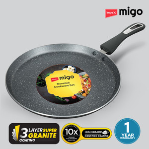 impex granite nonstick tawa 28 cm 3 layer super granite 26mm thick tawa 28 cm diameter aluminium non-stick induction bottom