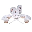 IMPHI Polypropylene Dinner Set - Unbreakable Collection - Light-Weight, Daily Use Crockery Set for Dining, Dishwasher Safe - Pack of 36 (Red)